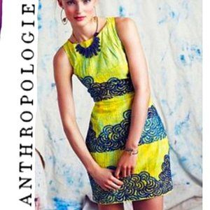 NWT Tabitha "Azure Scroll"  Embroidered Sheath Mini Dress